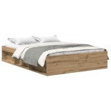 Cumpara ieftin Cadru pat fara saltea Stejar Artisan 160x200cm Lemn prelucrat