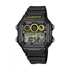 Casio AE-1300WH-1AVEF , Ceas Digital Bărbați 45mm Cronograf pe Baterie cu Curea Din Cauciuc Neagră
