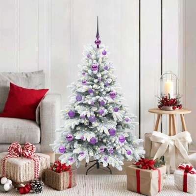 vidaXL Brad de Crăciun artificial cu 150 LED Verde 120 cm PE și PVC 3397594 foto
