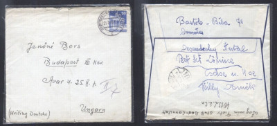Germany 1950 Postal History Rare Old cover Stuttgart to Budapest Hungary D.890 foto