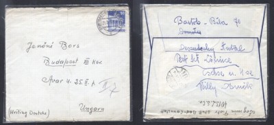 Germany 1950 Postal History Rare Old cover Stuttgart to Budapest Hungary D.890 foto