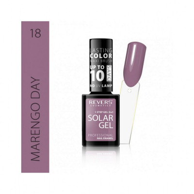 Lac de unghii Solar Gel, Revers, 12 ml, maro, nr 18, marengo day foto