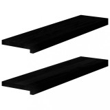 Gossi pervaz 2 buc lemn masiv de maro inchis 80x20x2 cm