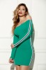 K751A-12 Rochie casual cu decolteu si dungi, S/M