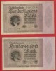 2 Reichsbanknote 100 000 Mark din 1 februarie 1923
