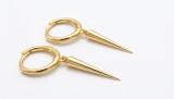 Cercei Hoop din Argint 925 Placati cu Aur cu Pandativ Spike Stil Edgy si Minimalist