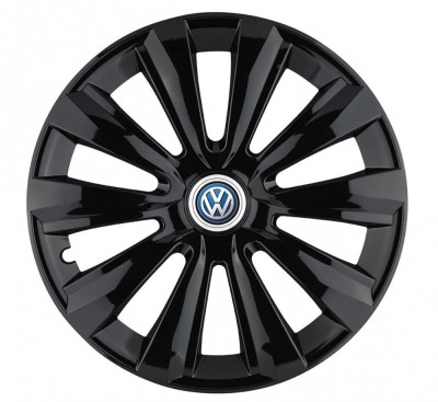 Set 4 Capace Roti, potrivite jantelor de R15, pentru Volkswagen, model delta negru foto