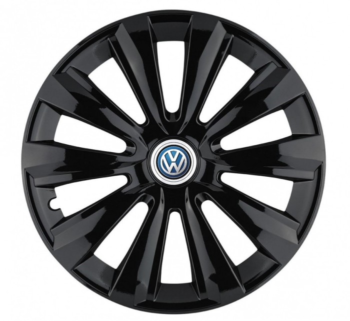 Set 4 Capace Roti, potrivite jantelor de R15, pentru Volkswagen, model delta negru