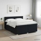 Cumpara ieftin Pat boxspring cu saltea Negru 200 x 200 cm Tesatura