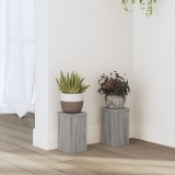 vidaXL Suporturi de plante 2 buc. gri sonoma 10x10x18cm lemn prelucrat 852884