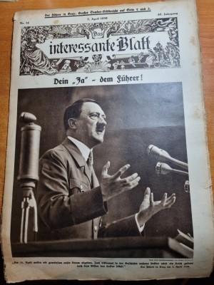 revista nazista austria 7 aprilie 1938-foto adolf hitler,goebbles,germania foto