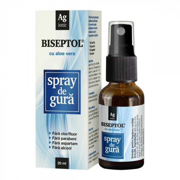 Biseptol Spray de Gura cu Aloe Vera 20 mililitri Dacia Plant