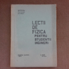 Lectii de fizica pentru studentii ingineri, unde, optica - Candida Oancea