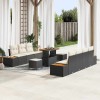 VidaXL Set de canapele pentru grădină cu pernă 10 pcs Negru și Crem 3364830