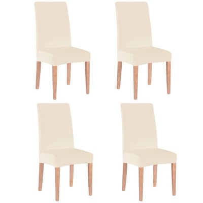 Set 4 huse universale pentru scaun, marime universala, poliester si spandex, 45 x 60 cm, bej Household NewTrend foto