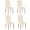 Set 4 huse universale pentru scaun, marime universala, poliester si spandex, 45 x 60 cm, bej Household NewTrend