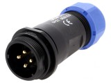Mufă SP21 tată 4 pini IP68 30A 500V lipire cablu 7-12mm
