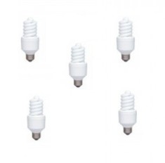 SET 5 becuri fluorescent Panasonic, soclu E27, putere 18W, forma spirala, lumina alb calda, alimentare 220 - 240 V, &quot;EFD18E27HD-5&quot; (timbru verde 2.25