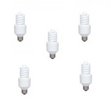 SET 5 becuri fluorescent Panasonic, soclu E27, putere 18W, forma spirala, lumina alb calda, alimentare 220 - 240 V, &quot;EFD18E27HD-5&quot; (timbru verde 2.25