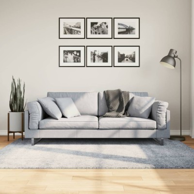 vidaXL Covor pufos &amp;quot;PAMPLONA&amp;quot; fire &amp;icirc;nalte, albastru modern 140x200 cm 375323 foto