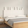 VidaXL Tăblie de pat pentru perete, alb, 146,5x3x80 cm, lemn masiv pin 824794