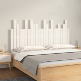 vidaXL Tăblie de pat pentru perete, alb, 146,5x3x80 cm, lemn masiv pin