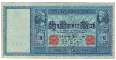 SV * Germania 100 MARK 1910 , 21 aprilie * VF + foto