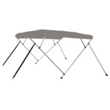 Parasolar barca Bimini cu 4 arcuri, gri, 243x180x137 cm