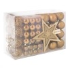 Set globuri si decoratiuni de Craciun, 100 piese, diverse dimensiuni cu stea, auriu Household NewTrend, Oem