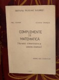 Flondor Stanasila Complemente de matematica Varietati diferentiabile si sisteme dinamice