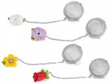 Cumpara ieftin Set 4 infuzoare ceai otel polirasina Flori 4 x 18 H