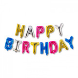 Balon model litere Happy Birthday - diferite culori