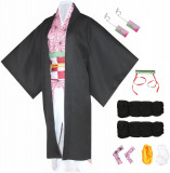 Tanjirou Zenitsu Costum Cosplay Japonez Anime Kimono Costum Halloween, Oem