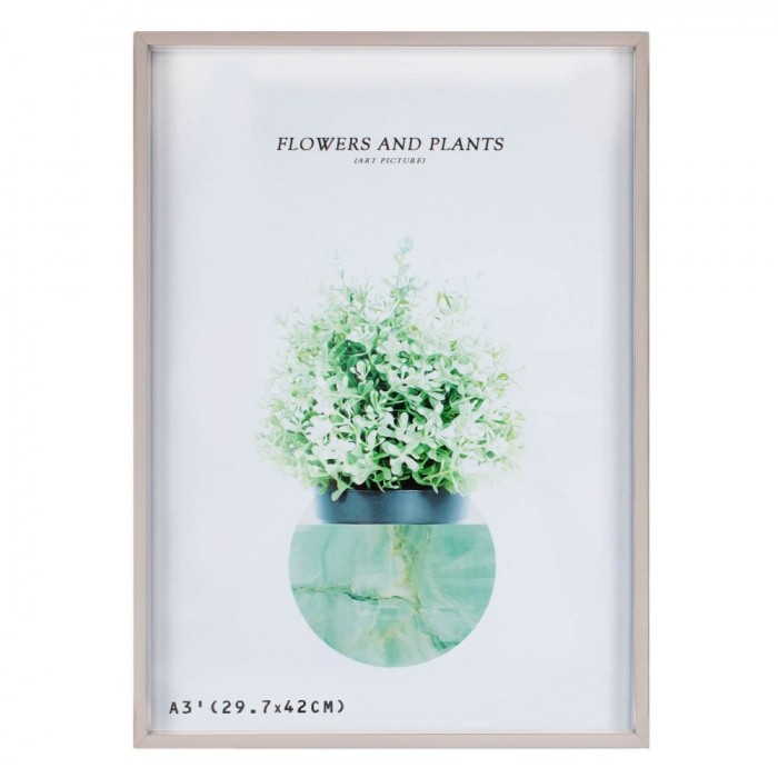 Ramă Foto Decorativă, Plastic, Dimensiune A3, Culoare Argintie