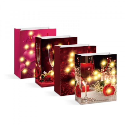 Punga cadou - 10 LED-uri alb cald, hartie - 265 x 127 x 330 mm - 4 tipuri / pachet Best CarHome foto