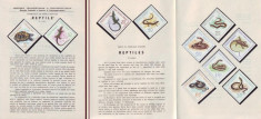 1965 Romania, Reptile LP 601, pliant filatelic de prezentare foto