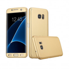 Husa Samsung Galaxy S7 Flippy Full Cover 360 Auriu + Folie de protectie foto