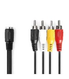 Cablu audio stereo Nedis DIN 5 pini mama - 4x RCA tata 0.2m negru