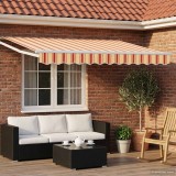 vidaXL Cort electric retractabil 3,5x2,5m multicolor pentru terasa gradina exterior panou solar telecomanda