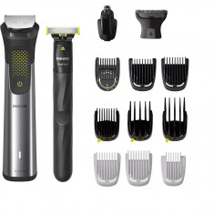 Aparat de tuns multifunctional 15 in 1 PHILIPS Multigroom Series 9000 MG9552/15, acumulator, autonomie 120 min, gri metalic