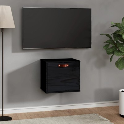 vidaXL Dulap de perete, negru, 40x30x35 cm, lemn masiv de pin 818349 foto