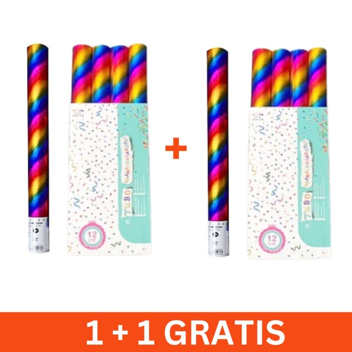 Set 2 x turn confetti multicolor, petrecere, 50cm, 1+1 gratis