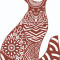 Sticker decorativ, Mandala, Vulpe, Maro, 85 cm, 7253ST
