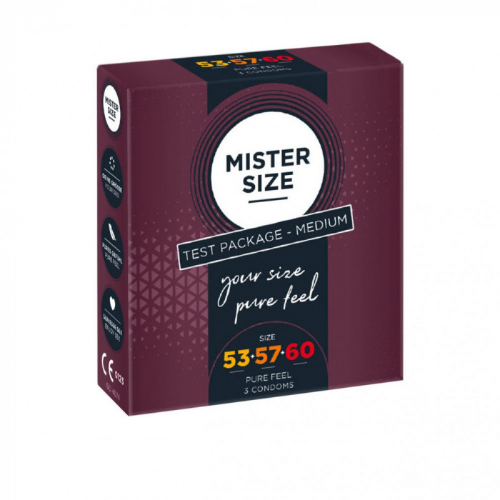 Prezervative Mister Size Test Package Medium, 3 buc