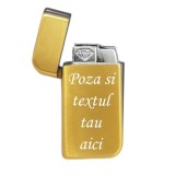 Bricheta Personalizata Aurie, Antivant, Gravata cu Poza si Textul Tau, E2