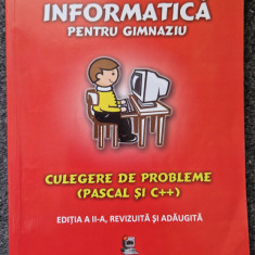 INFORMATICA PENTRU GIMNAZIU. Culegere probleme Pascal si C++ - Anastasiu