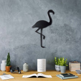 Decoratiune de perete, Flamingo Silhouette, Metal, Dimensiune: 51 x 30 cm, Negru, Bystag