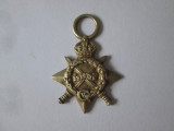 Marea Britanie medalia miniatura WW1 Steaua Victoriei 1914-15,vedeti imaginile