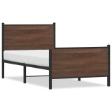 Cumpara ieftin Cadru pat metalic fara saltea, stejar maro, 100x200 cm