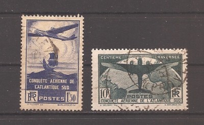 Franta 1936 - Centenarul traversarii prin aer a Atlanticului de Sud, Stampilat foto